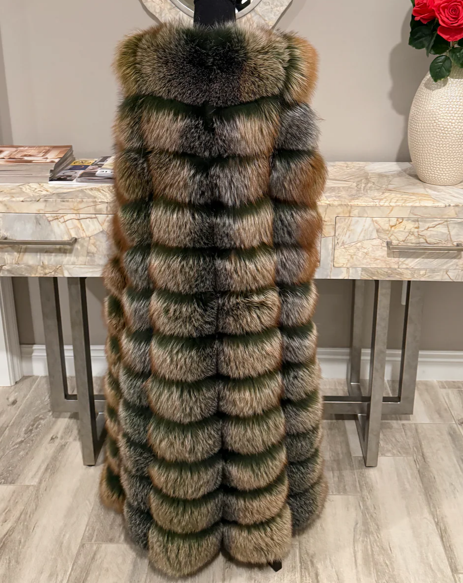 Sleeveless Long Fur Coat