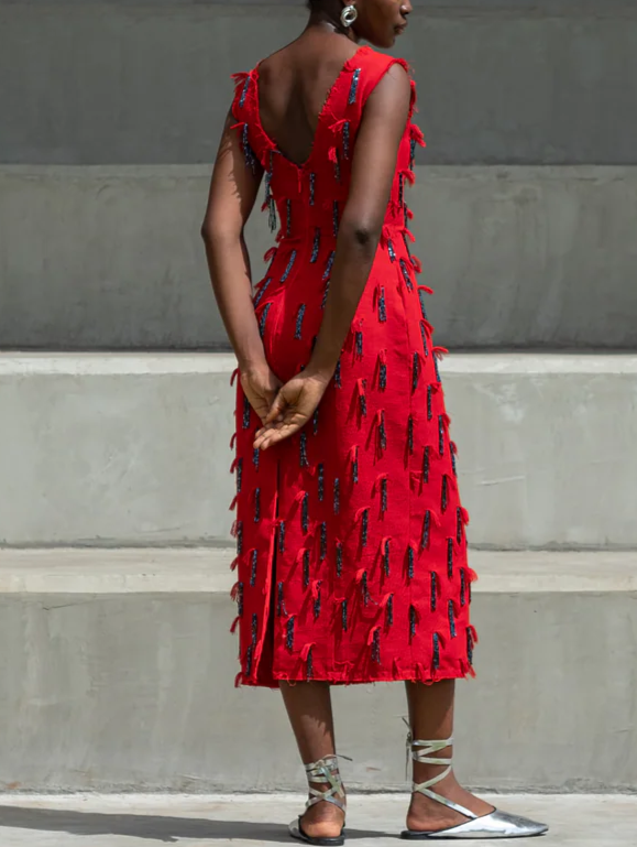 Sleeveless Fringe Dress