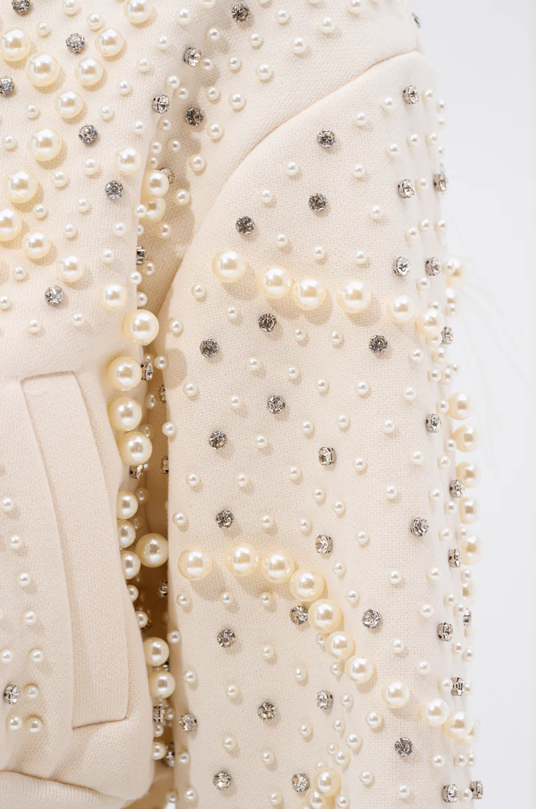 Pearl-embellished coat