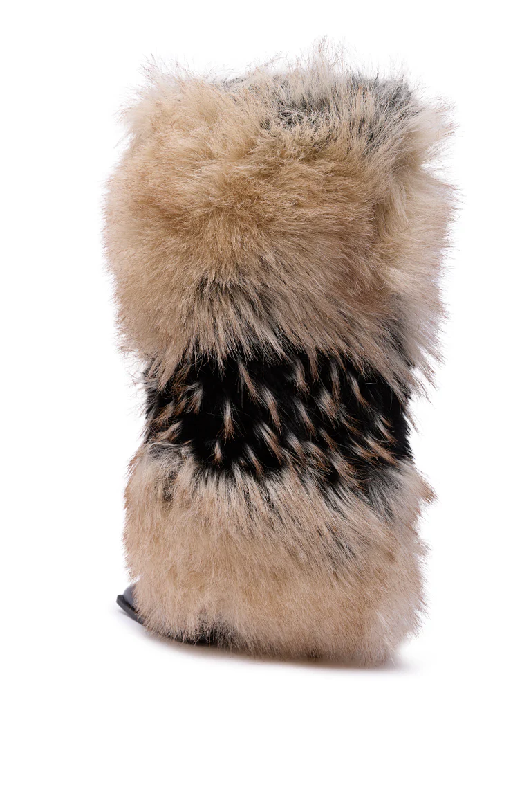 Black fur sandals