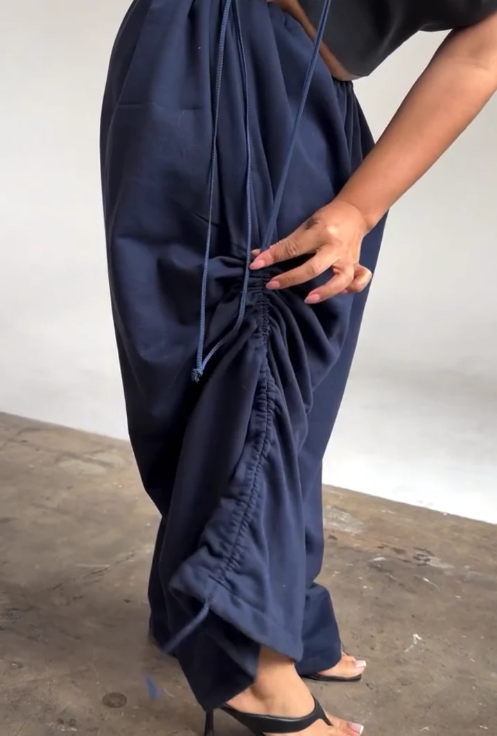 Drawstring Pleated Pants