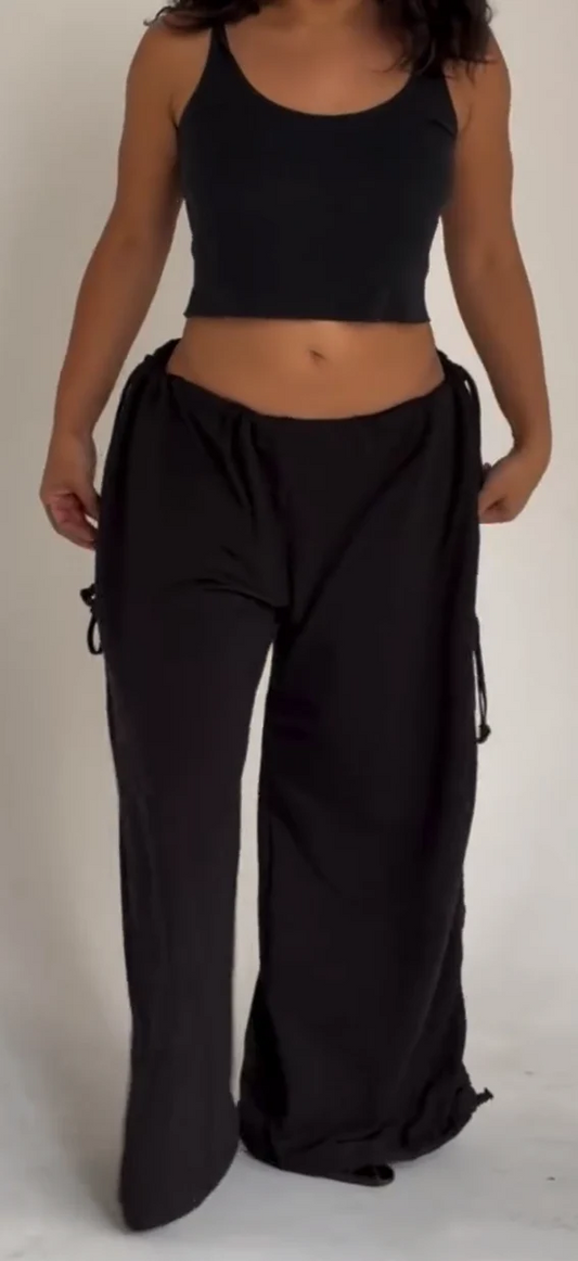 Drawstring Pleated Pants