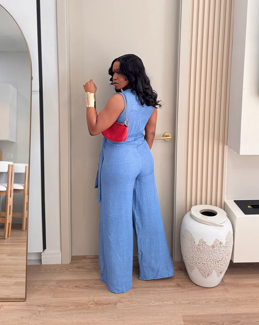Waist tie jumpsuit