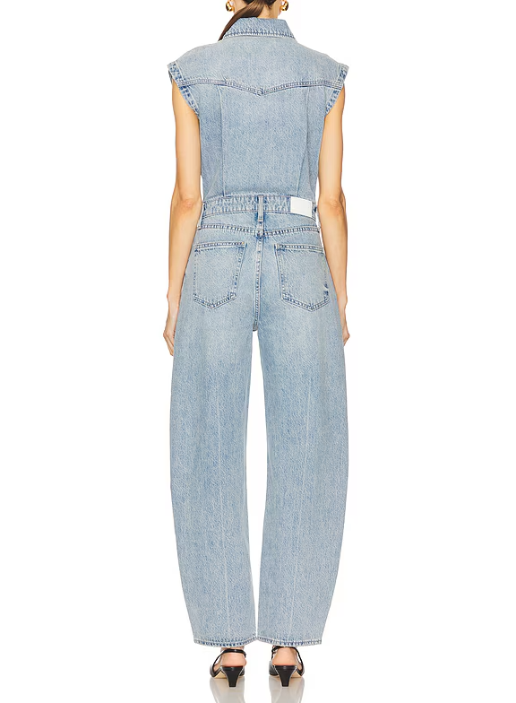 Denim sleeveless jumpsuit