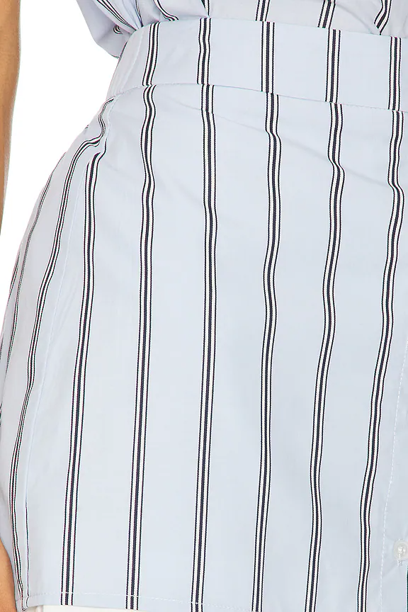 Striped Shirt and Skirt Two-Piece Set