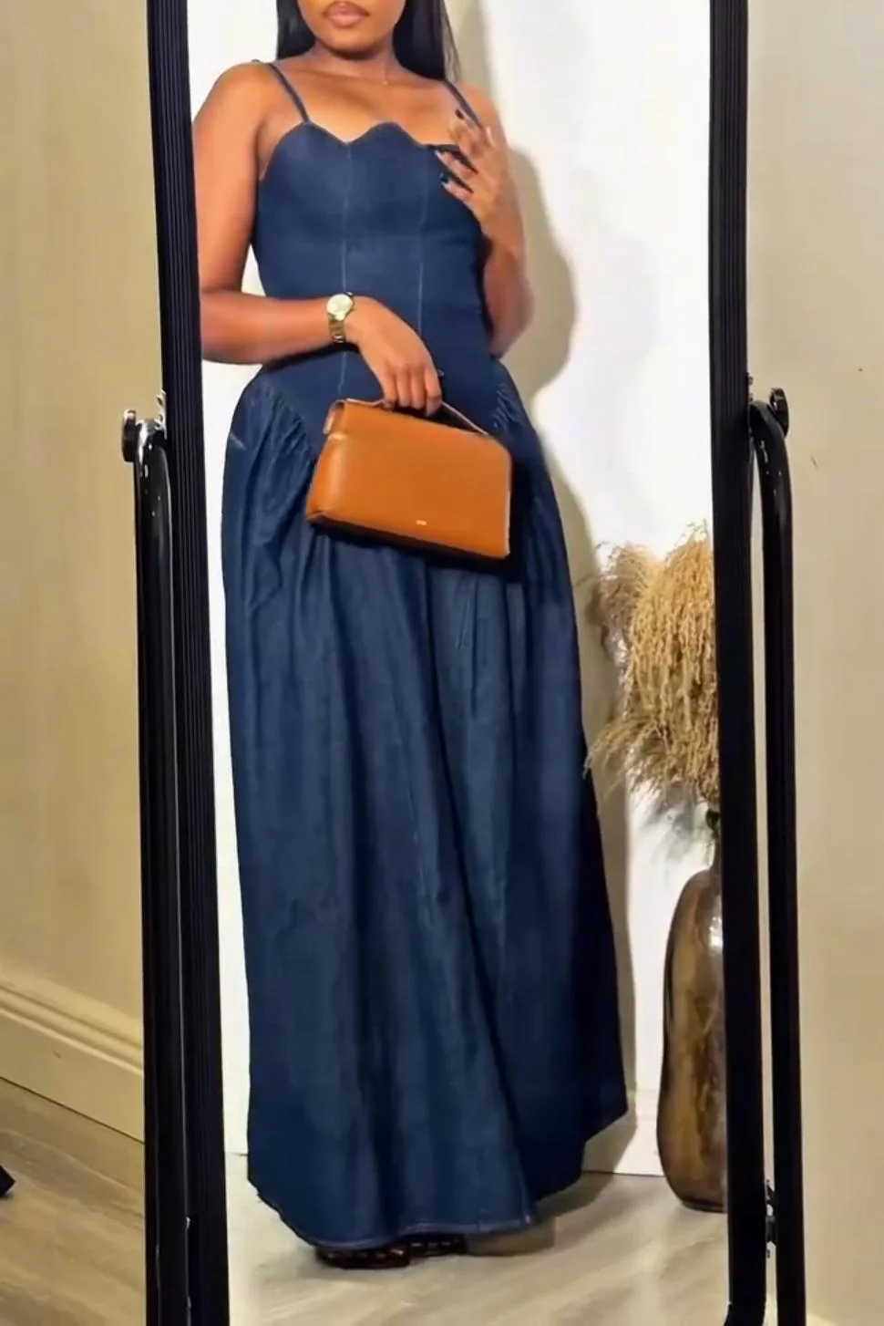 Strap Denim Dress