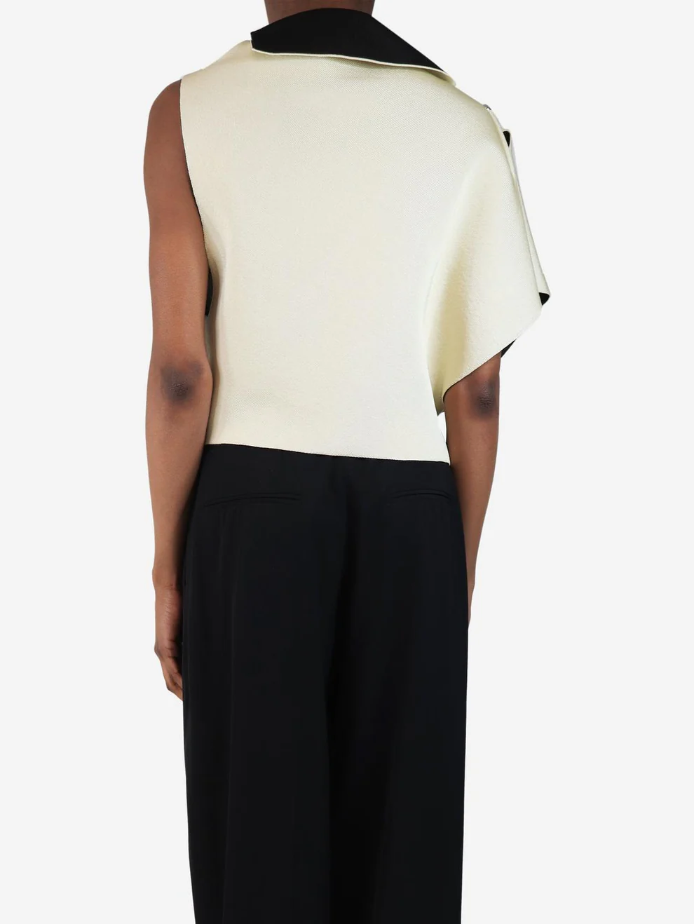 Asymmetrical color block knit top