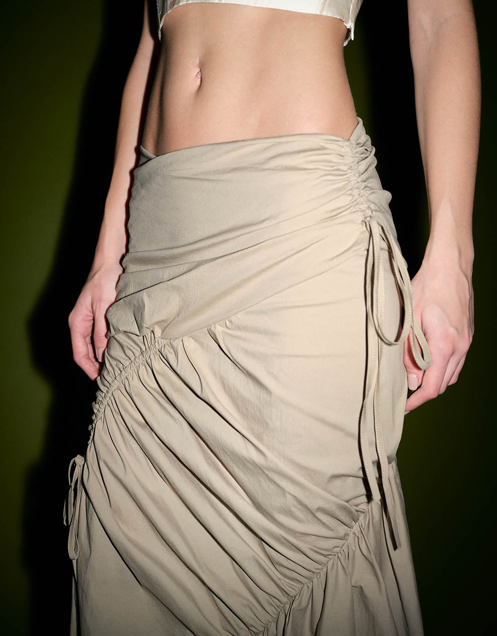 Ruffle Midi Fishtail Skirt