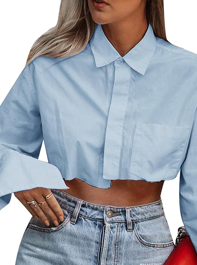 Cropped Button Down Shirt