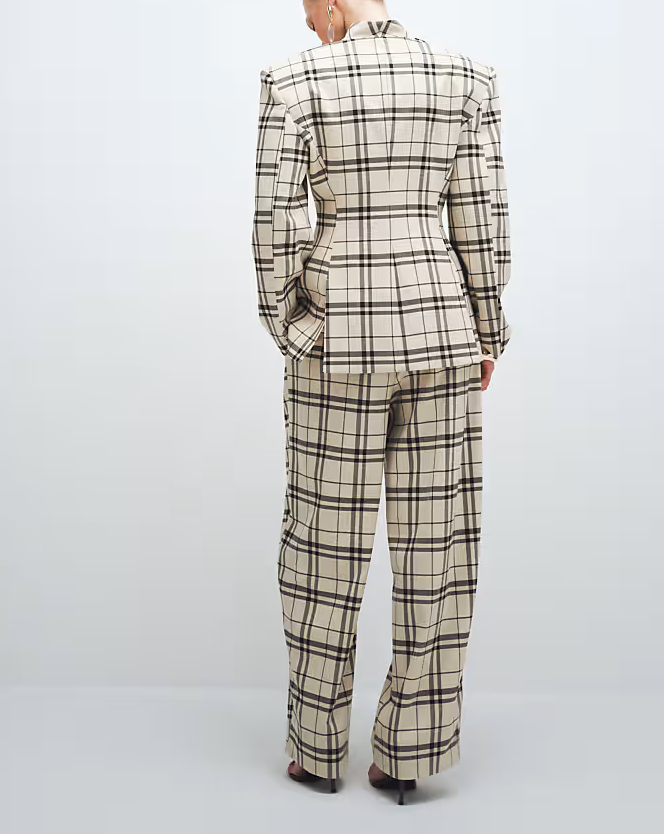 Denim plaid set