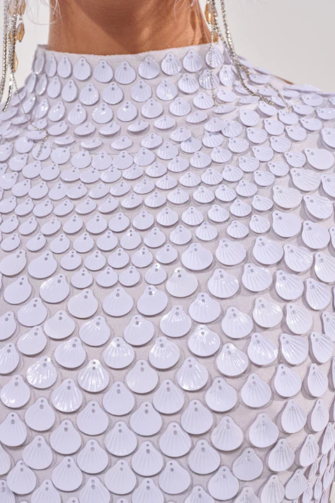 White sequined mini dress