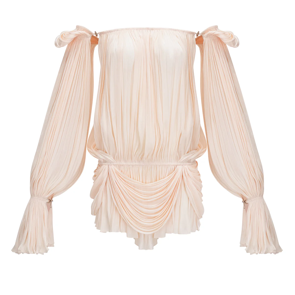 Pleated Ruffled Mini Dress