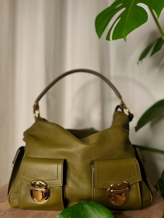 Leather Large Multipocket Hobo bag