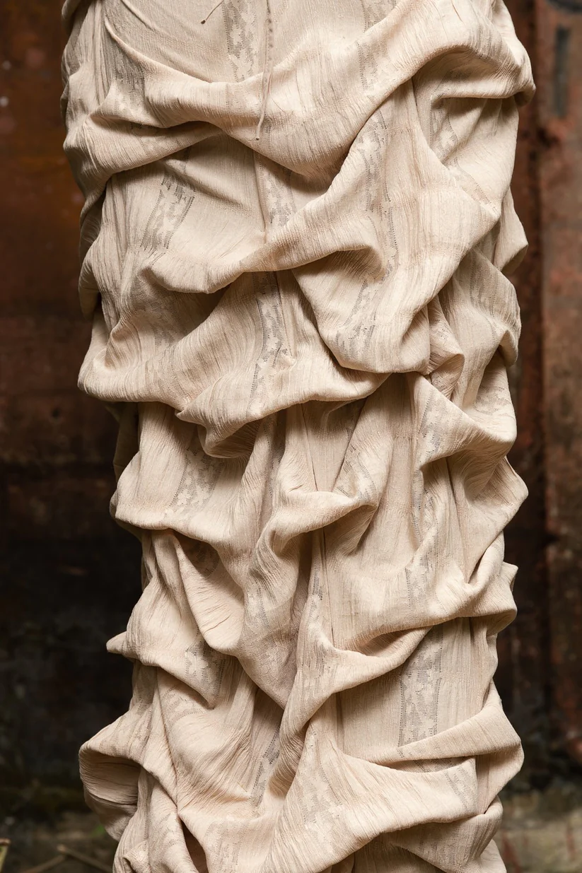 Draped corset pleated dress