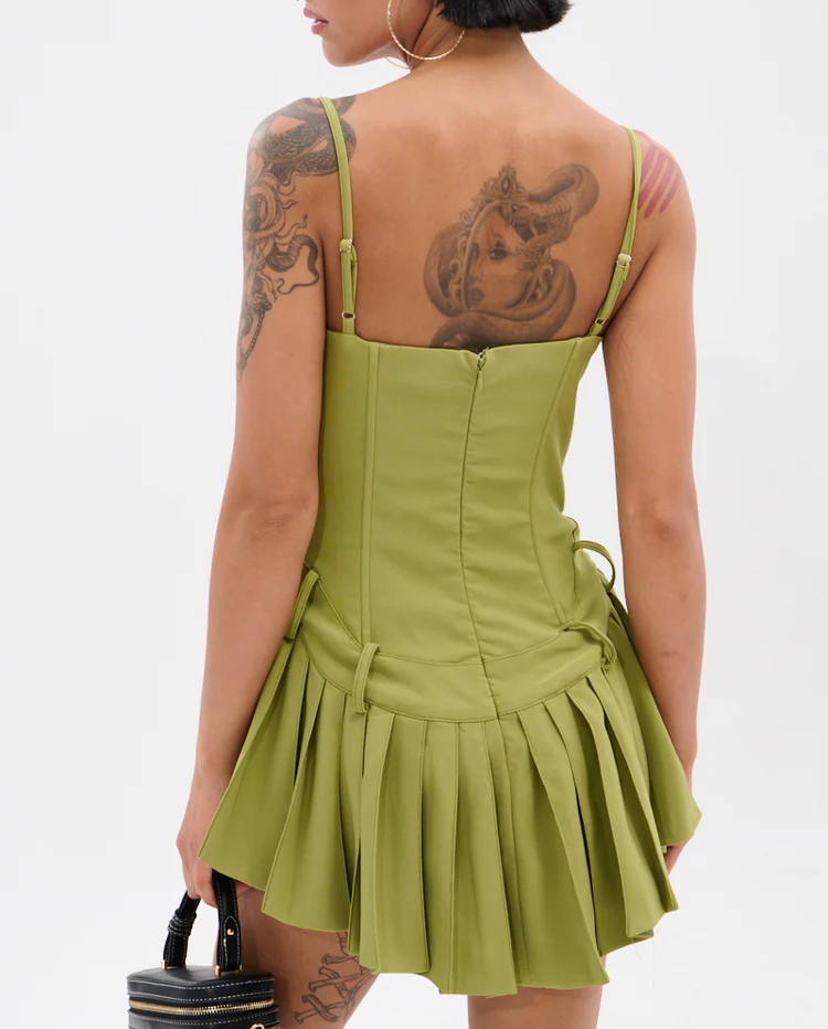 DANCING THROUGH LIFE MINI DRESS IN OLIVE
