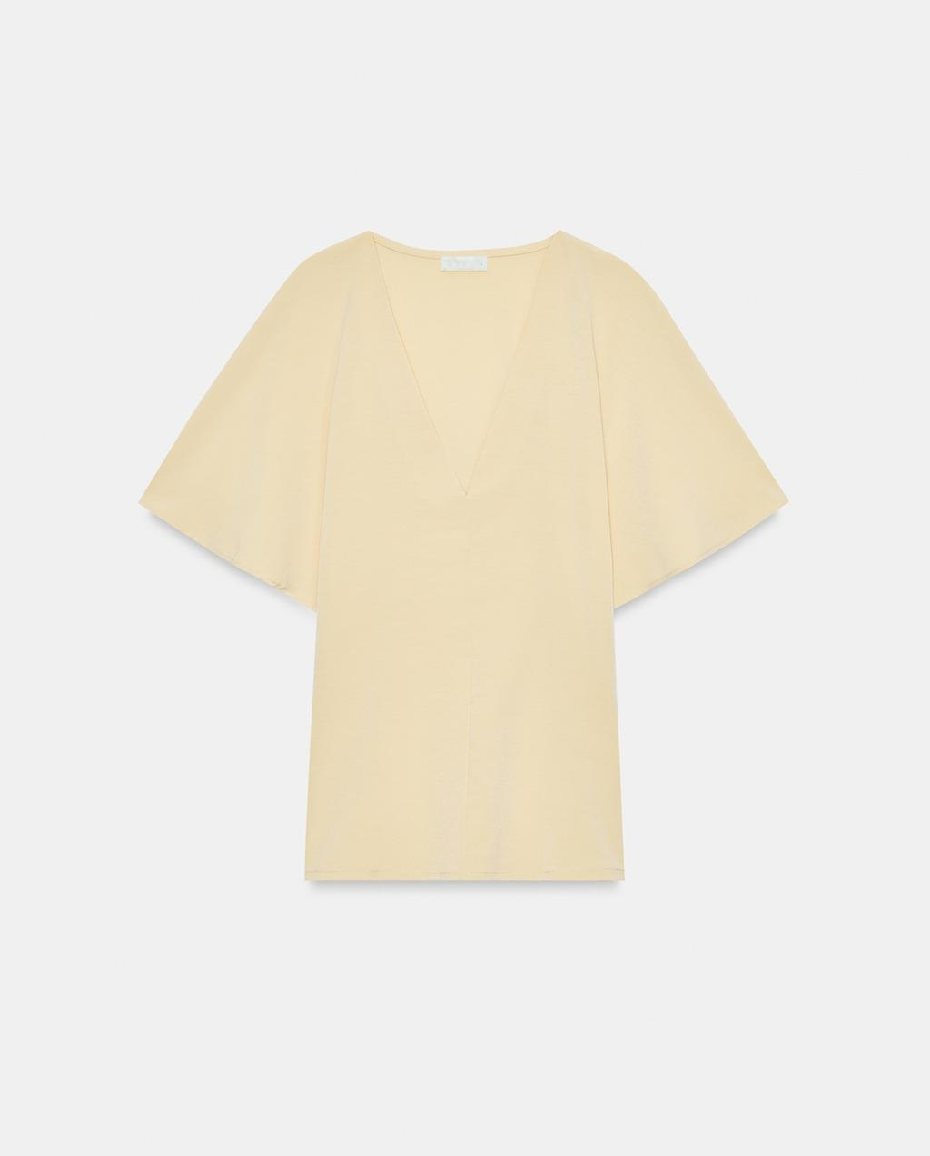 V-NECK TOP+ASYMMETRIC FLOWING SKIRT