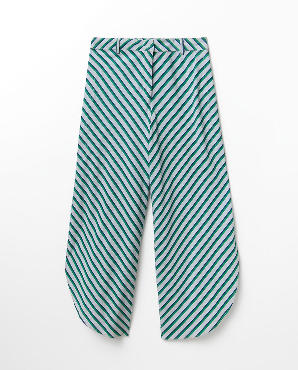 Striped tassel trim top+Striped Pants