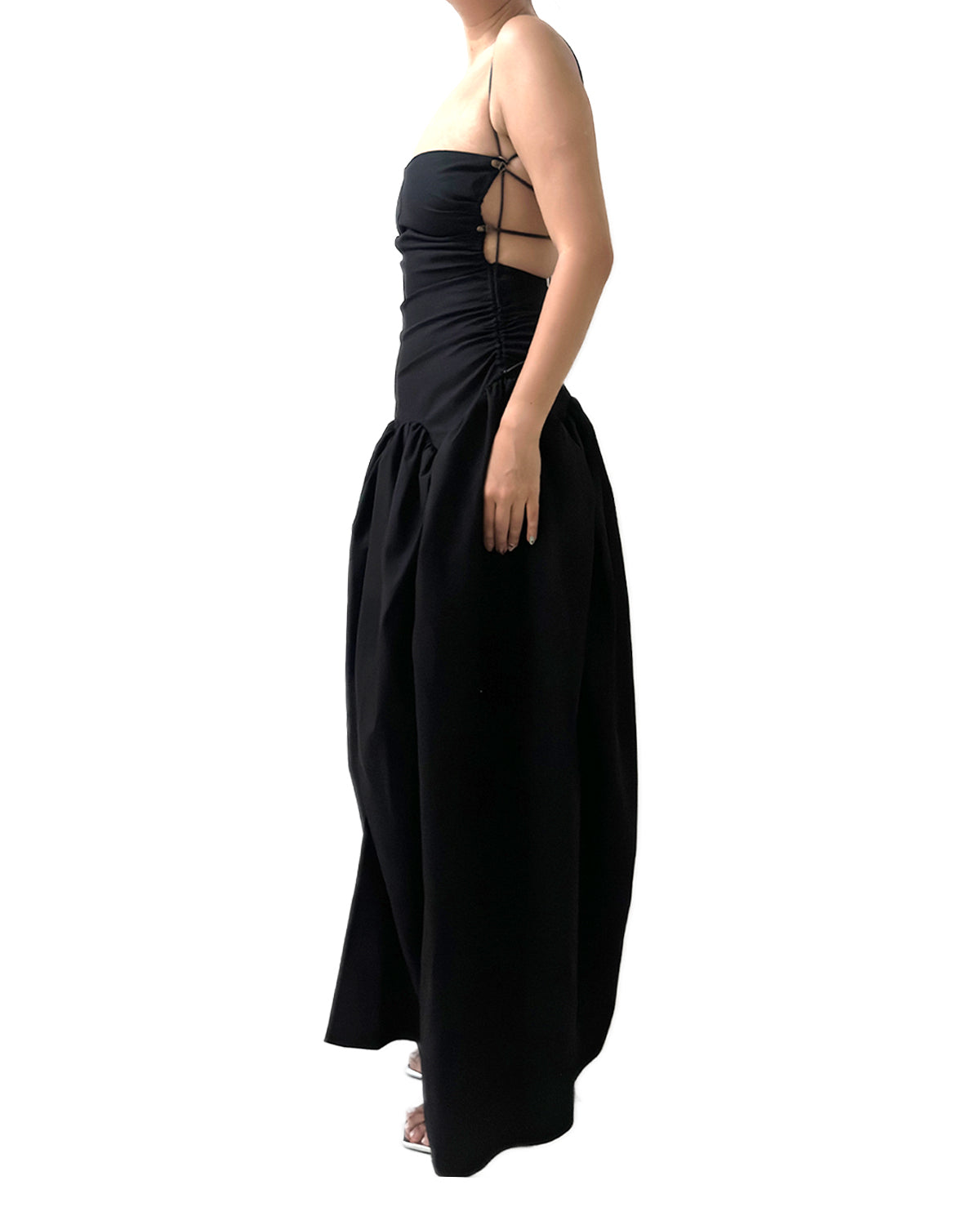 Open Back Cami Bubble Maxi Dress