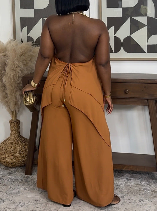 Elegance In Orange Jumpsuit
