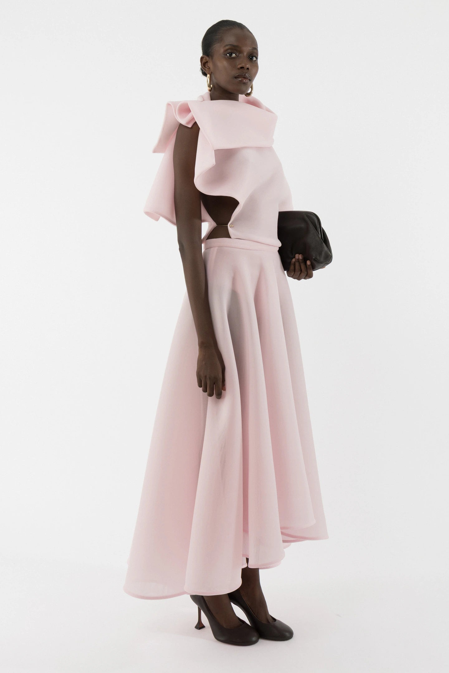 Asymmetric neckline deconstructed top