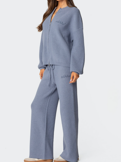 Ribbed Knit Pants Set