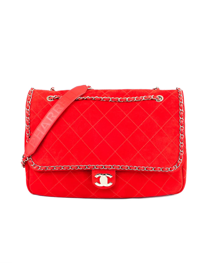 Double-C Suede XXL Classic Flap Bag