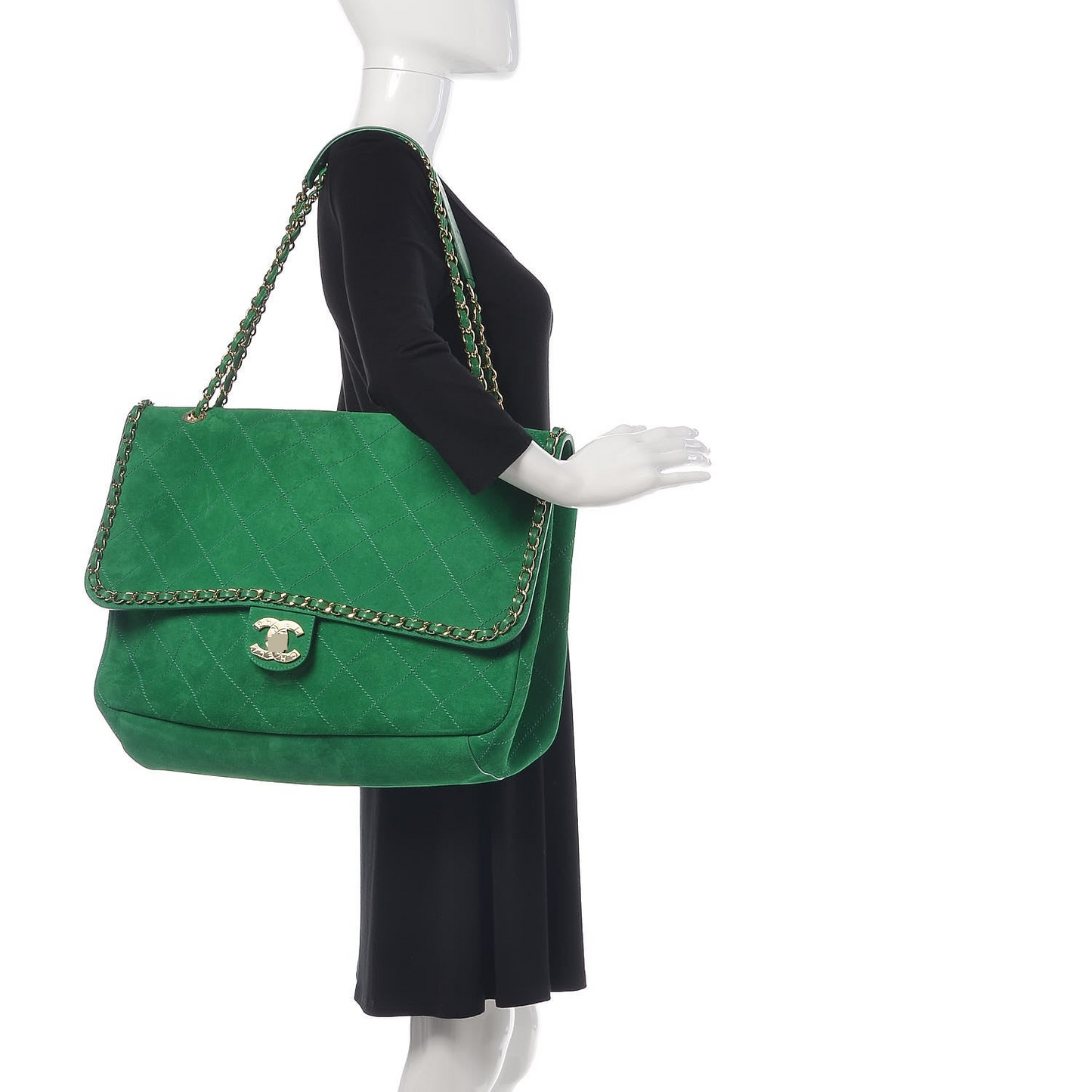 Double-C Suede XXL Classic Flap Bag