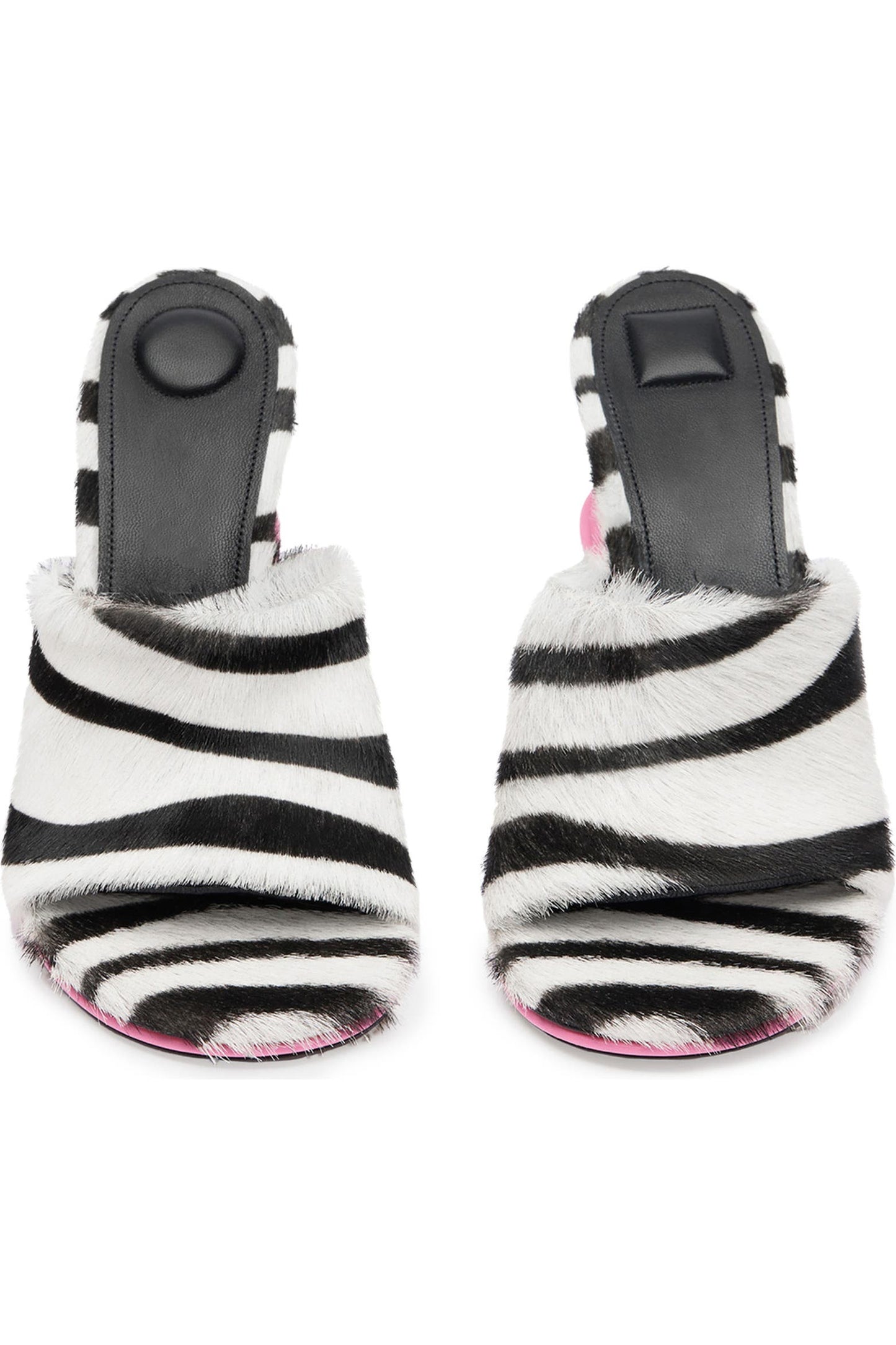 Zebra Print Calf Hair Slide Sandal