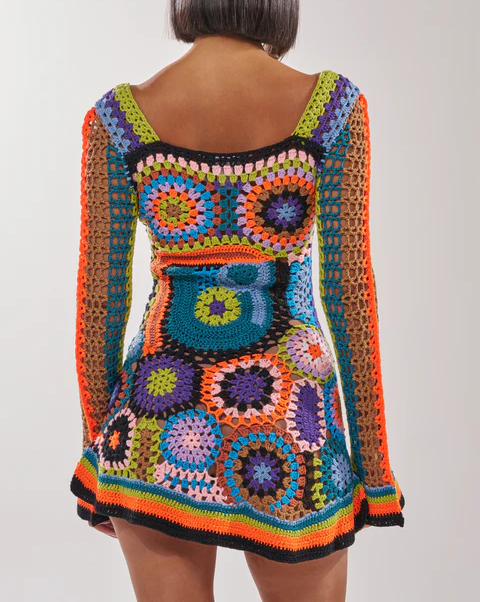 Colorful Knit Mini Dress