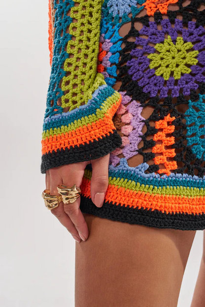 Colorful Knit Mini Dress