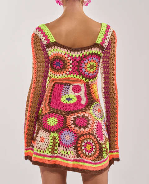 Colorful Knit Mini Dress