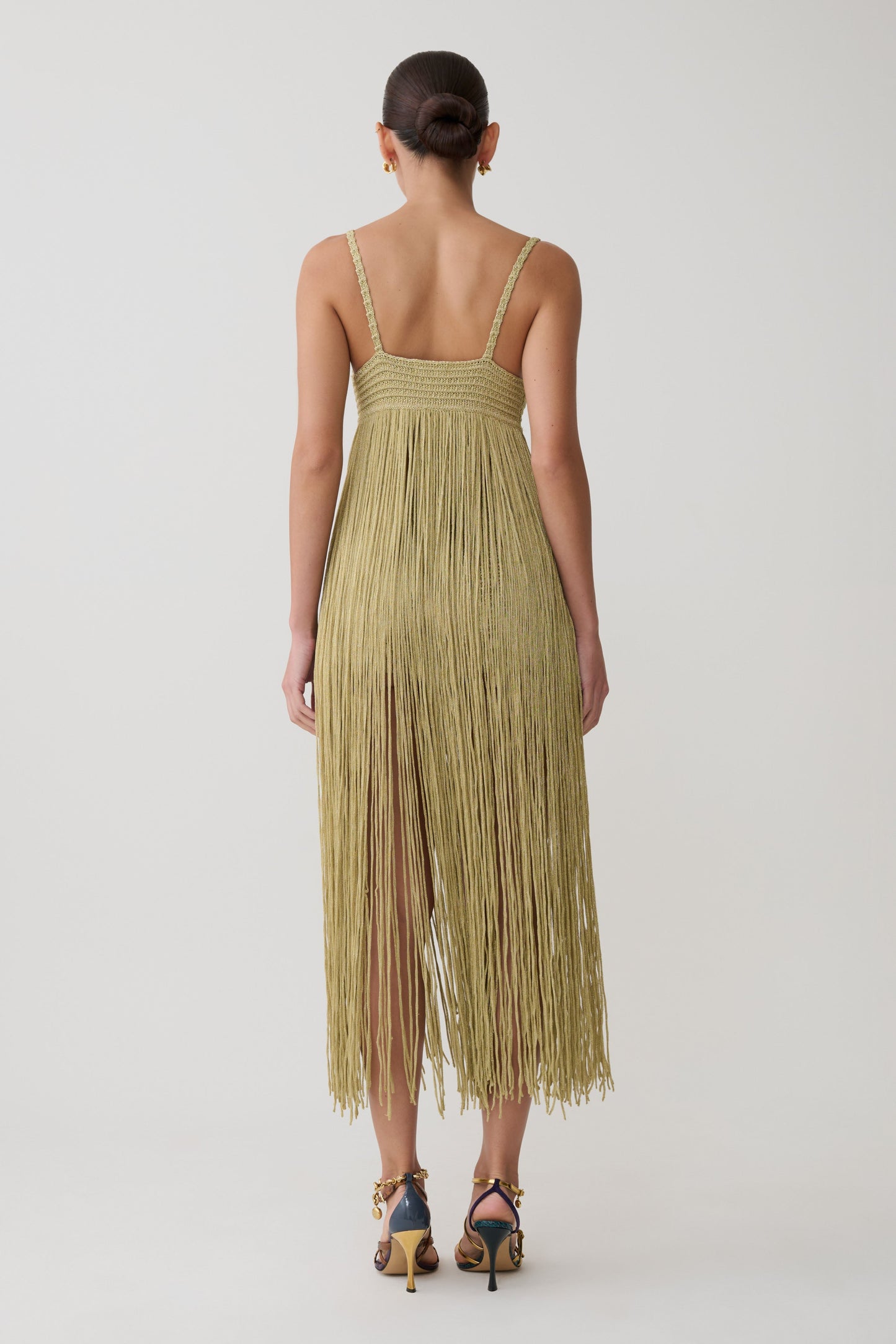 Lurex Crochet Maxi Dress - Gold