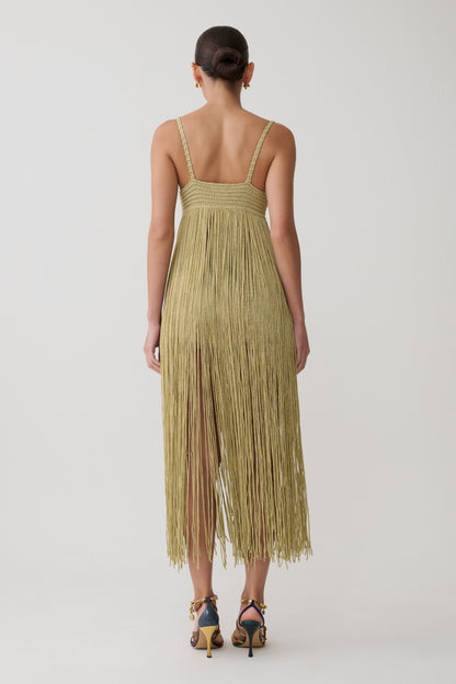 Lurex Crochet Maxi Dress - Gold