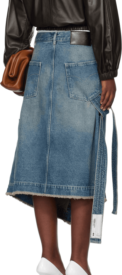 Blue Apron Denim Midi Skirt