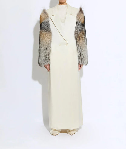 Eco-Friendly Fur Stitching Coat