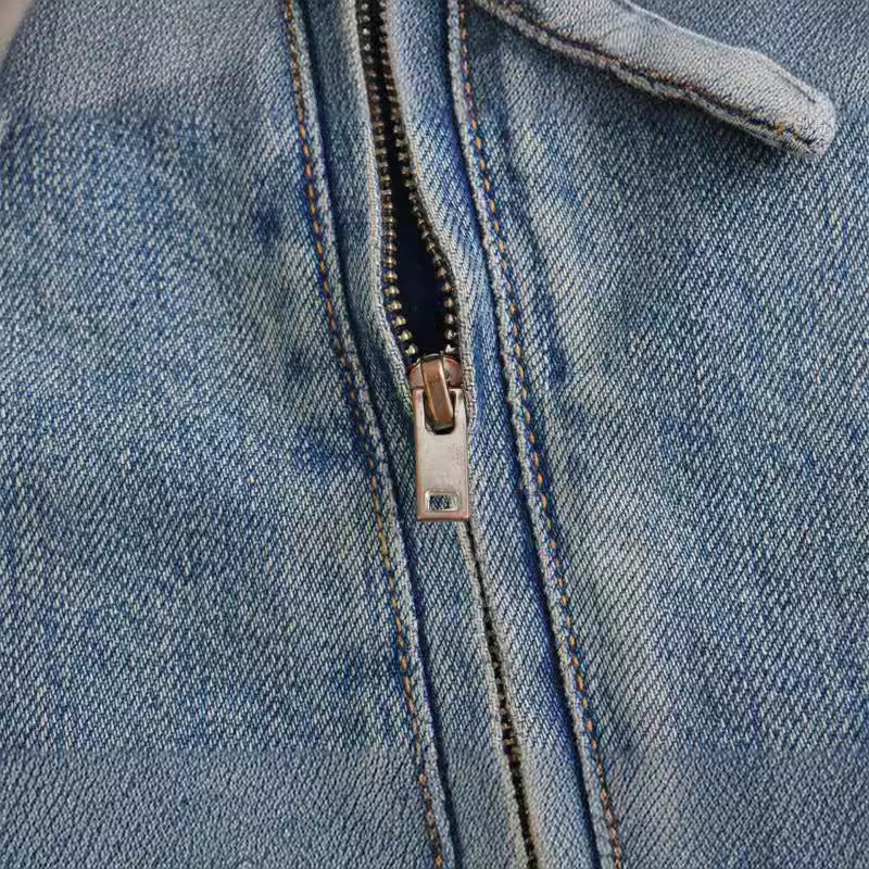 Collared loose denim dress