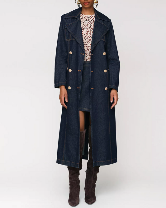 Double-Breasted Belted Trench Coat