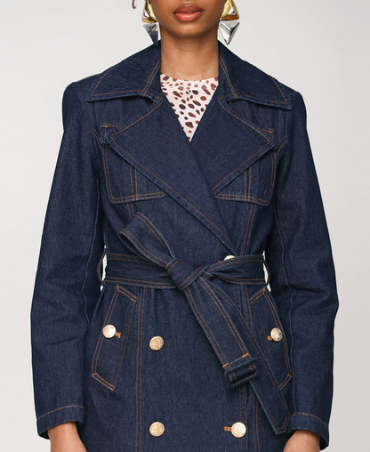 Double-Breasted Belted Trench Coat