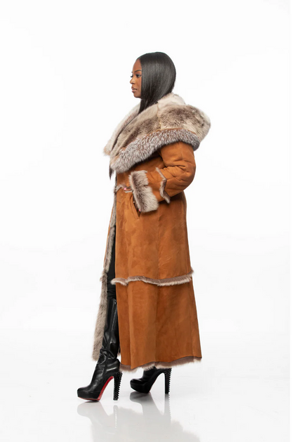 🔥Long-sleeved fur collar long coat
