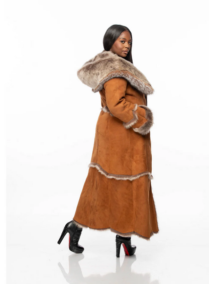 🔥Long-sleeved fur collar long coat