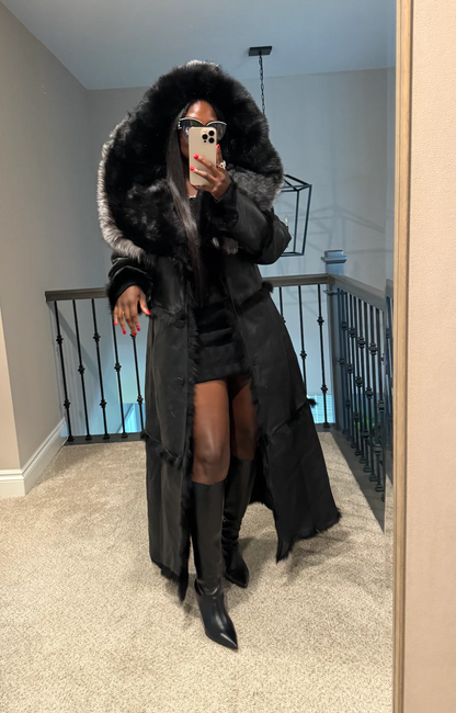🔥Long-sleeved fur collar long coat