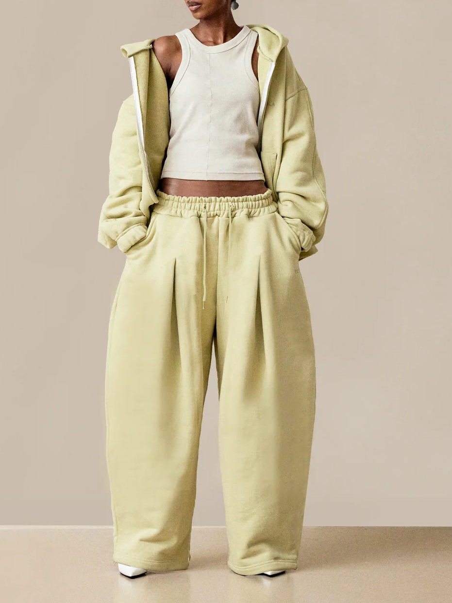 Hooded Solid Color Zipper Suit