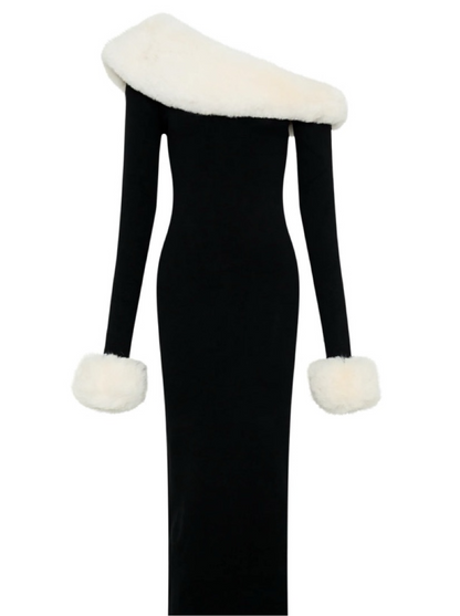 Faux Fur Knit Maxi Dress