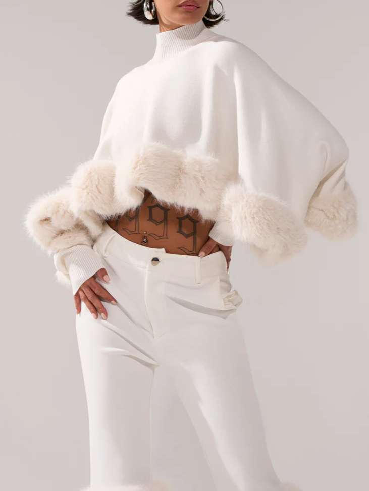 Oversized Fringe Knit Sweater