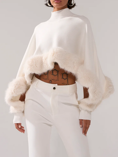 Oversized Fringe Knit Sweater