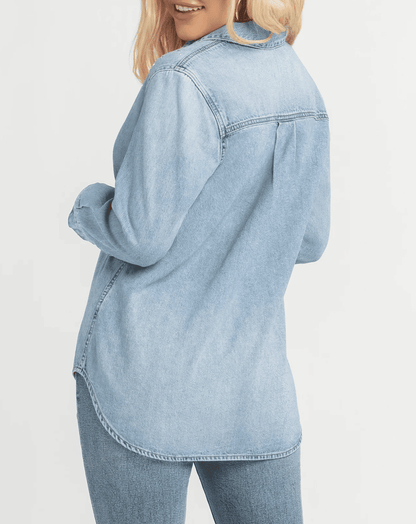 Embellished Two Tone Denim Shirt