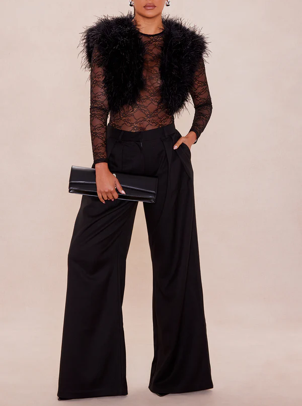 Feathered cropped top