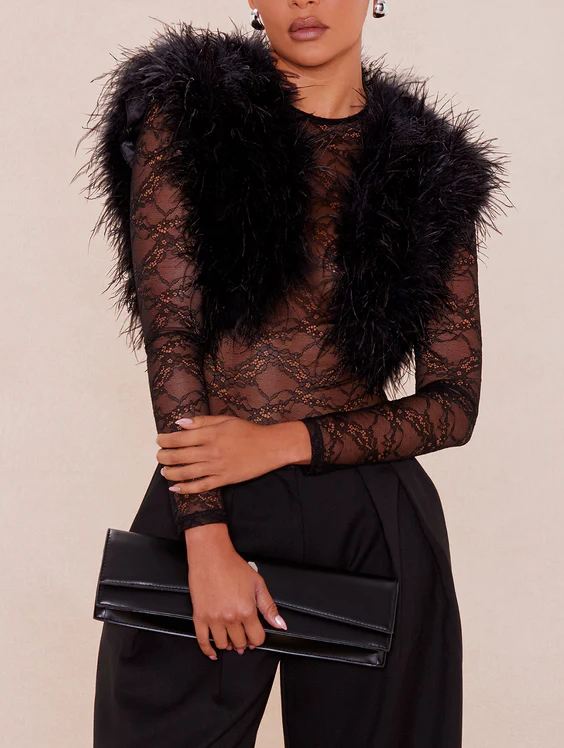 Feathered cropped top