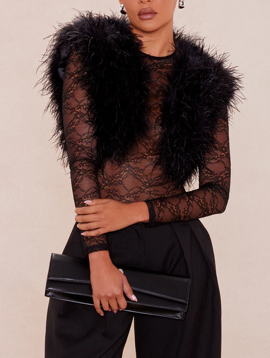 Feathered cropped top