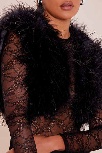 Feathered cropped top